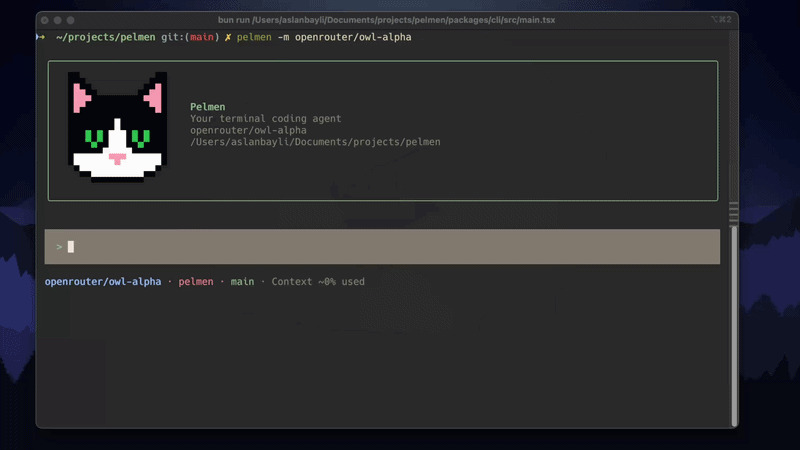 Pelmen Coding Agent project preview